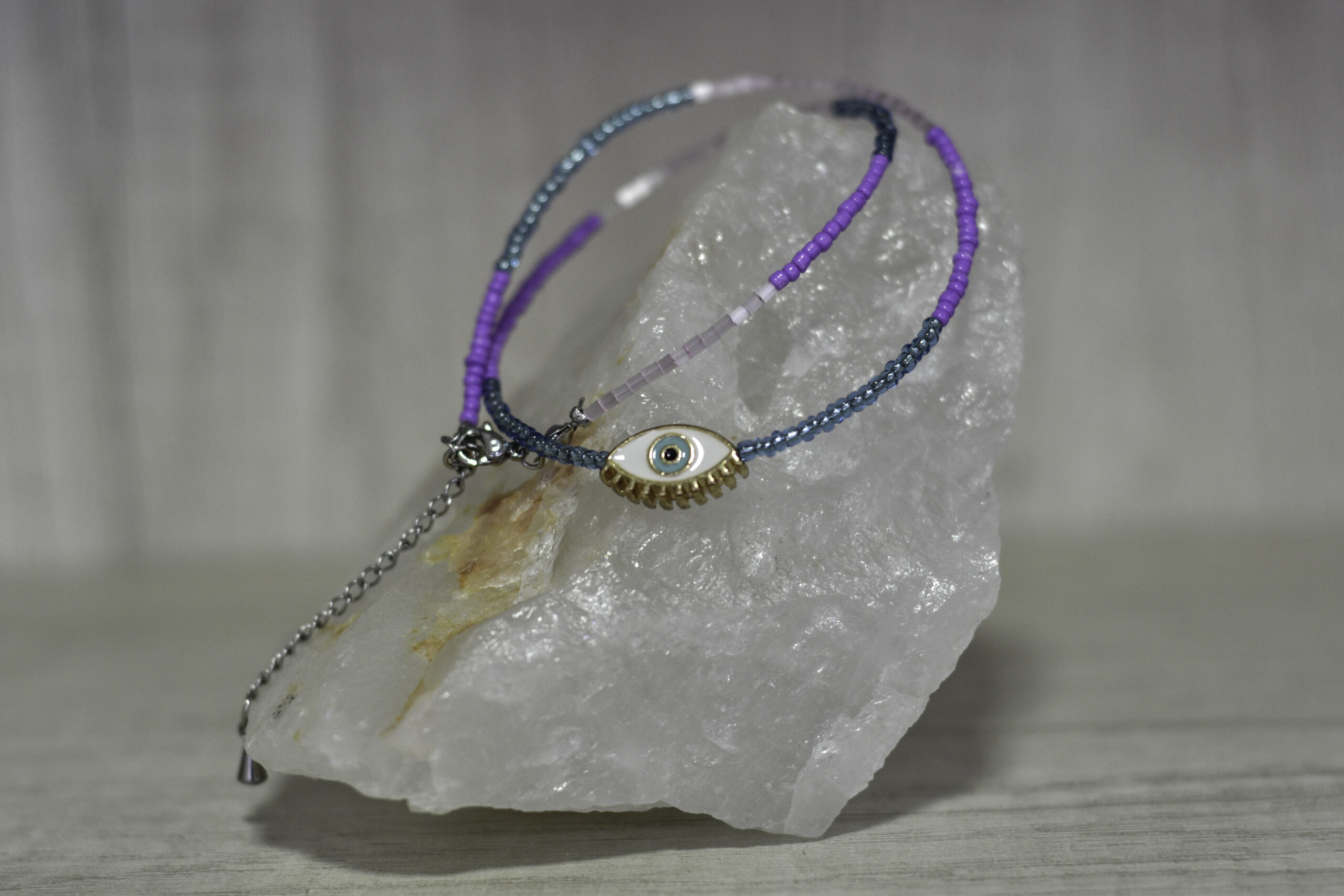 💜 Gargantilla “Mirada de Luz” – Ojo Turco & Mostacillas Multicolor 💜